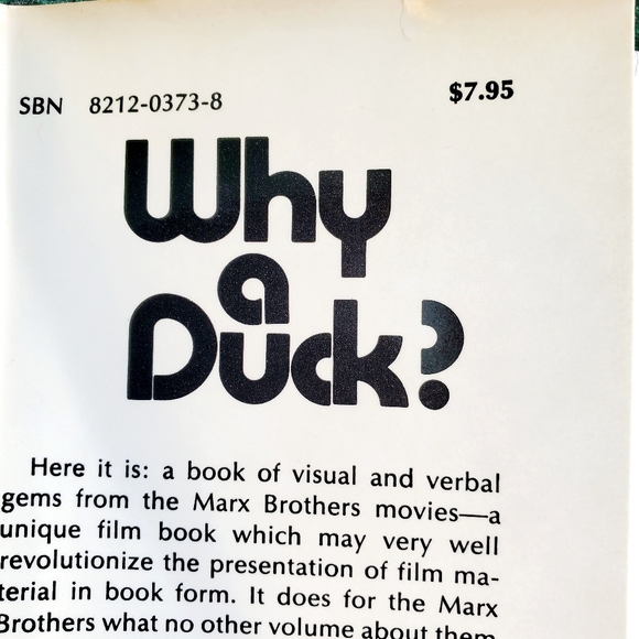 Why a Duck? about Marx Brothers Movies by Richard Anobile 1971 Hardcover Book - Picture 4 of 16